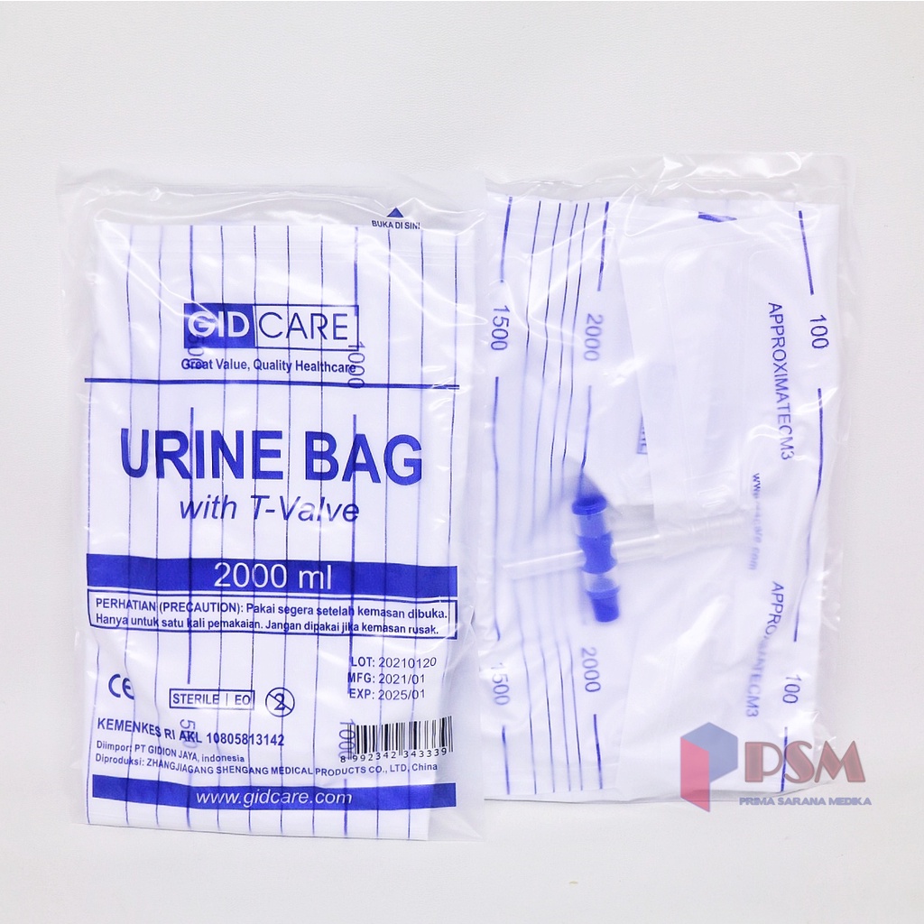 Urine Bag OneMed T-Valve 2000ml / Kantong Urine 2liter