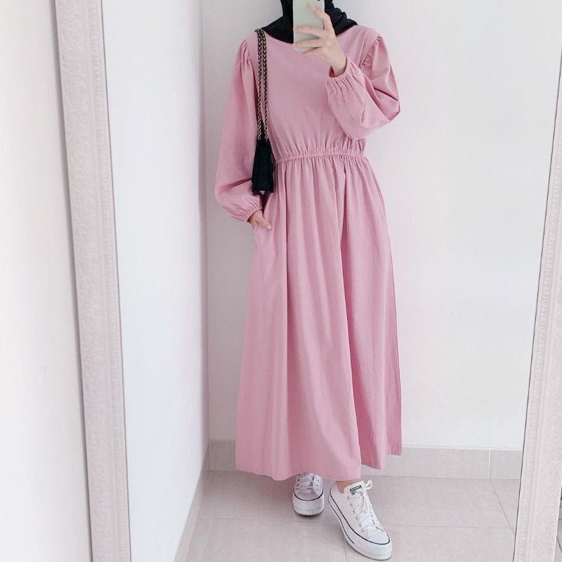 GF02 ~ KESSY DRESS BUSUI daily maxi SIZE S M L XL OOTD SIMPLE STYLISH BAHAN SHAKILA