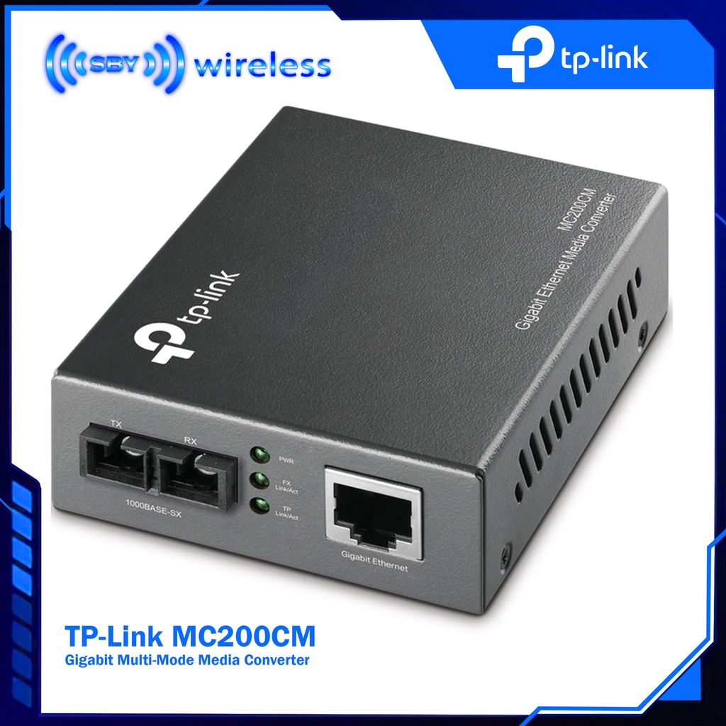 TPLINK MC200CM - Gigabit Multi-Mode Media Converter FO to LAN Gigabit TP Link