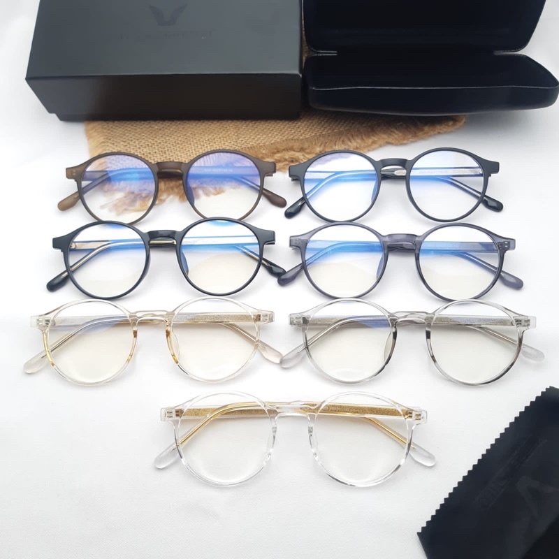 Frame/Kacamata Unisex Pria wanita Premium Awet Bulat 8005 Size 49.20.145 Paket Lensa Photocromic,Rad