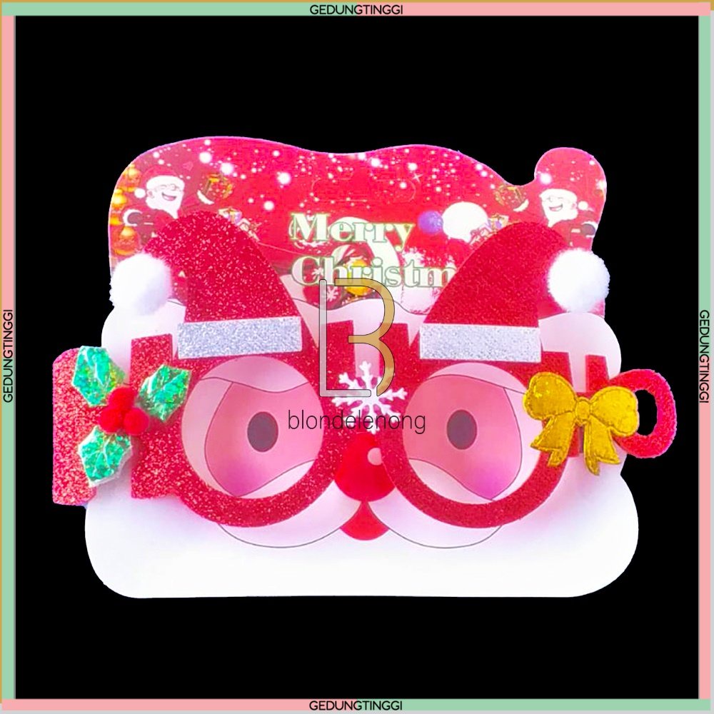 Kacamata Topi Santa Claus Bando Bandana Natal Tanduk Telinga Rusa Merry Christmas Aksesoris Accesories Ornamen Pita Rambut Dewasa Anak Bayi Baby Pohon Korea Bunny Gajah Dino Perempuan Cewek Nyala Lampu Led Pom Cute Lucu Imut Korea Viral Murah 1 2 Tahun