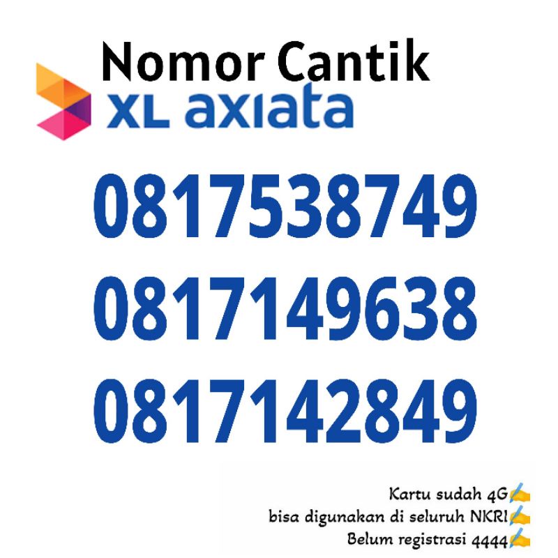 Nomor cantik XL 10 digit termurah bonus kuota 100 GB prabayar