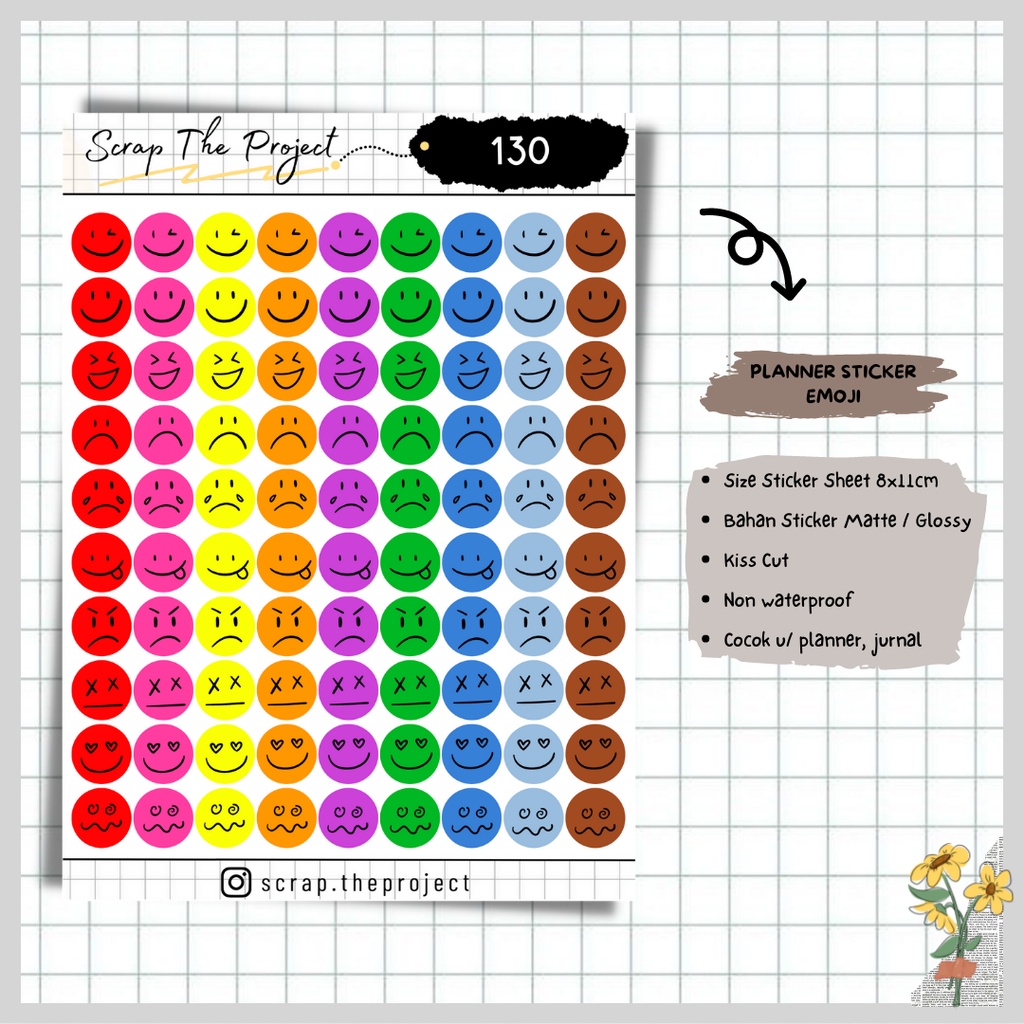 

STICKER PLANNER JOURNAL / EMOTICON EMOJI STICKER / STP - 130