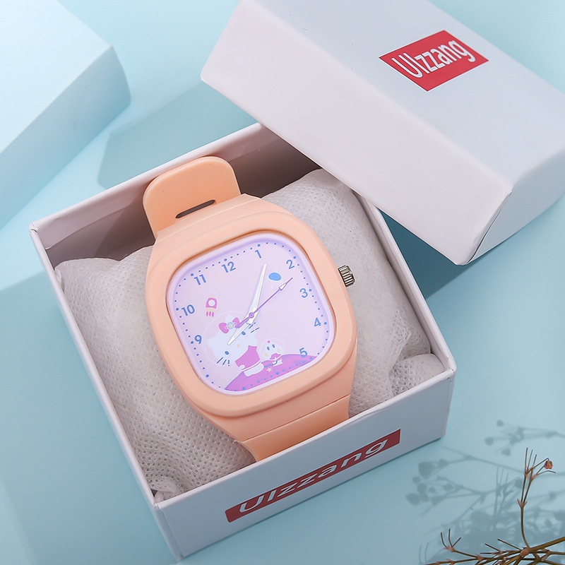 Jam Tangan Anak-anak Kitty Kecil Segar Bercahaya Jelly Cat Boys and Girls Quartz Watch