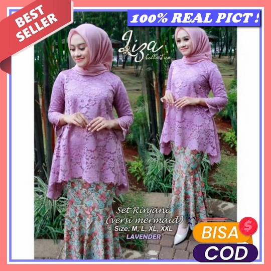 Kebaya Terbaru 2022 Stelan Kebaya Aurora Rok Frisket Panjang Terbaru Tille Terbaru 2022 Brukat Moder