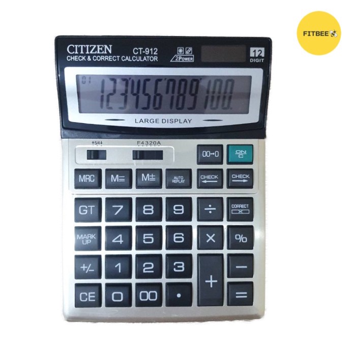 

Calculate Kalkulator Citizen Ct 912 - Kalkulator Besar - Kalkuator 12 Digit