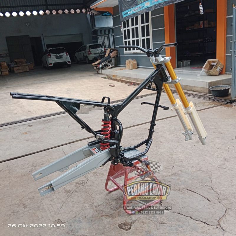 frame body rangka kerangka frame crf paket ++ siap rakit naik mesin PNP MESIN : TIGER, MP mono, mp P