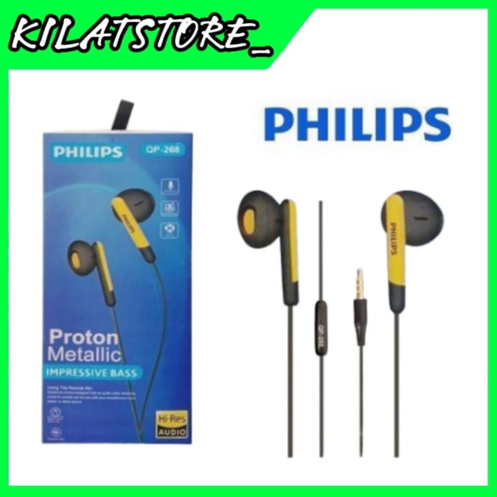 Handsfree Earphone New Philips Ph - 268 Proton Metalic