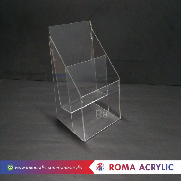 Rak Acrylic Tempat Brosur A5 2 Susun/Dispay Brosur A5