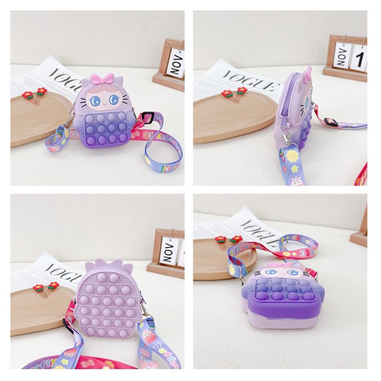 Tas Pop It Anak Seri Girl Pita Lucu Import