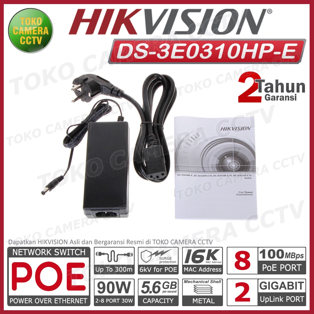 SWITCH POE HIKVISION 8 PORT 2 UPLINK GIGABIT