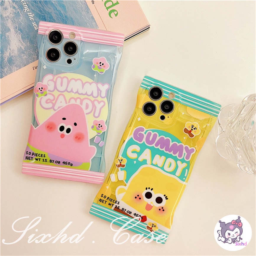 Redmi 12C 10C 10A 9T 9C Redmi Note 12 11 11s 10s 10s 10 9 8Pro Redmi 10 9A 9 Xiaomi 12 Lite 11Lite 12T 11T 10T Poco M3 X4Pro Candy Snack Bag Case Cartoon Spongebob Phone Case Soft Cover