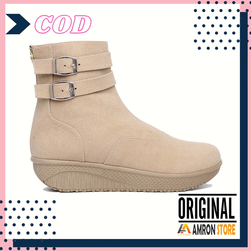Sepatu Boots Kasual Wanita Model Korea Kekinian Kualitas Terbaru