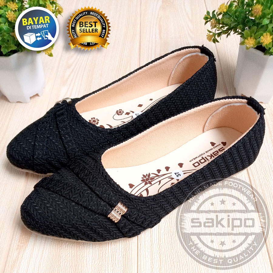 PROMO 12.12 SEPATU BALET RAJUT SLEMPANG SAMPING MURAH TRENDI NYAMAN DI KAKI / SEPATU SEKOLAH DAN KERJA / SEPATU WANITA REMAJA / SAKIPO