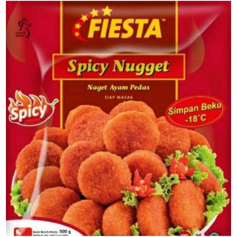 

Fiesta Spicy Chicken Nugget 500gr Naget Ayam Pedas (Spicy Nugget) Frozenfood