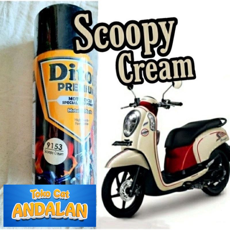 

Toko Cat Andalan - Pilox Diton Premium Scoopy Cream 9153 Krem Krim Cat Pilok Honda Motor 400ml Tahan Bensin Toko Cat Andalan Motor dan Mobil