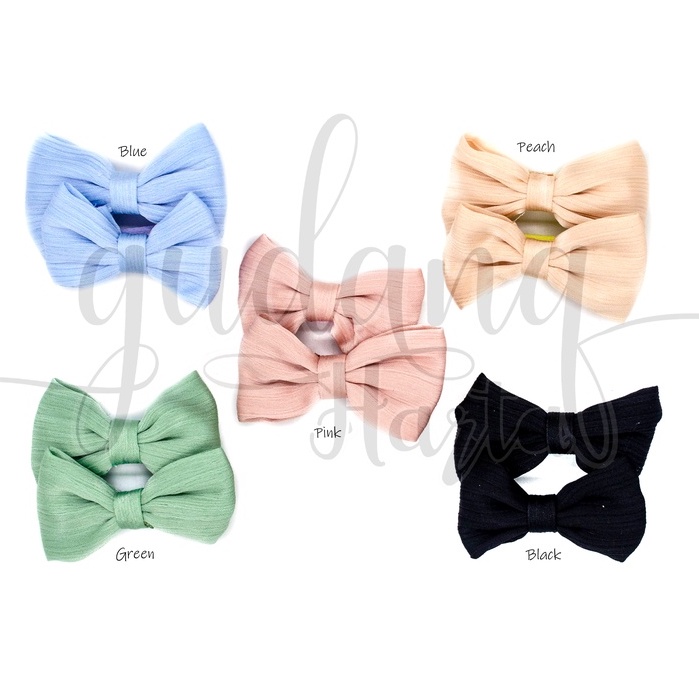 Jepit Rambut Mini Ribbon Pastel Hairclip Motif Pita Polos Simple GH 201113