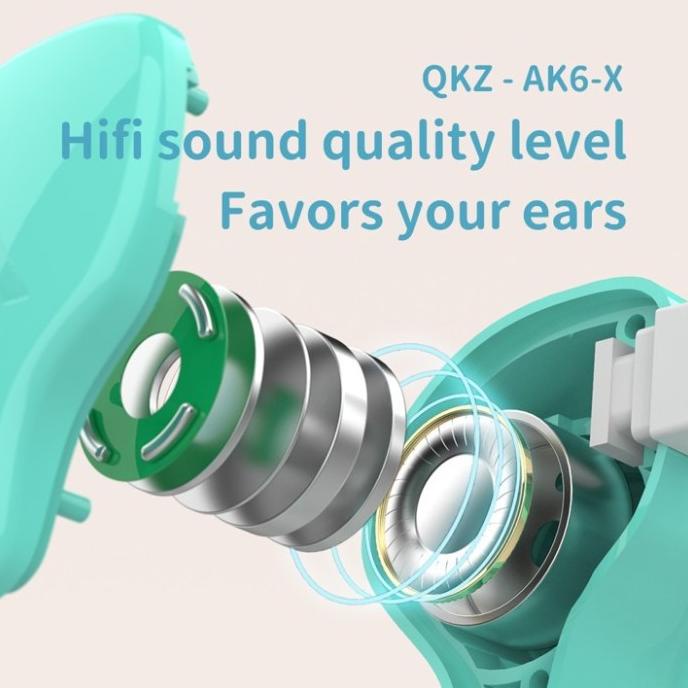 Qkz Ak6X In Ear Earphone Iem Hi Res Headset Microphone