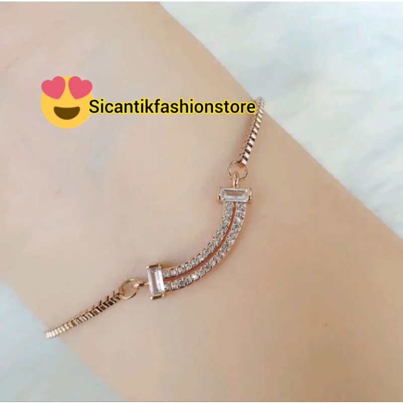 GELANG SERUT TITANIUM WANITA SMELL ASLI TITANIUM TRENDING ANTI KARAT PERHIASAN WANITA GELANG SERUT