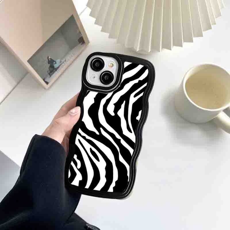 Realme 10c33 C30 C31 C35 C21Y C25Y C21 Realme C11 C25 C17 C15 C12 C3 C2 Realme 7i 5 5i 6i 7 Pro Zebra Stripes Wave Edge TPU Phone Case Cover