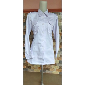 SERAGAM PUTIH.BAJU DINAS ASAN.JUMBO.BIG SIZE LENGAN KANCING CEWEK JUMBO xxl-7L krah berdiri jumbo