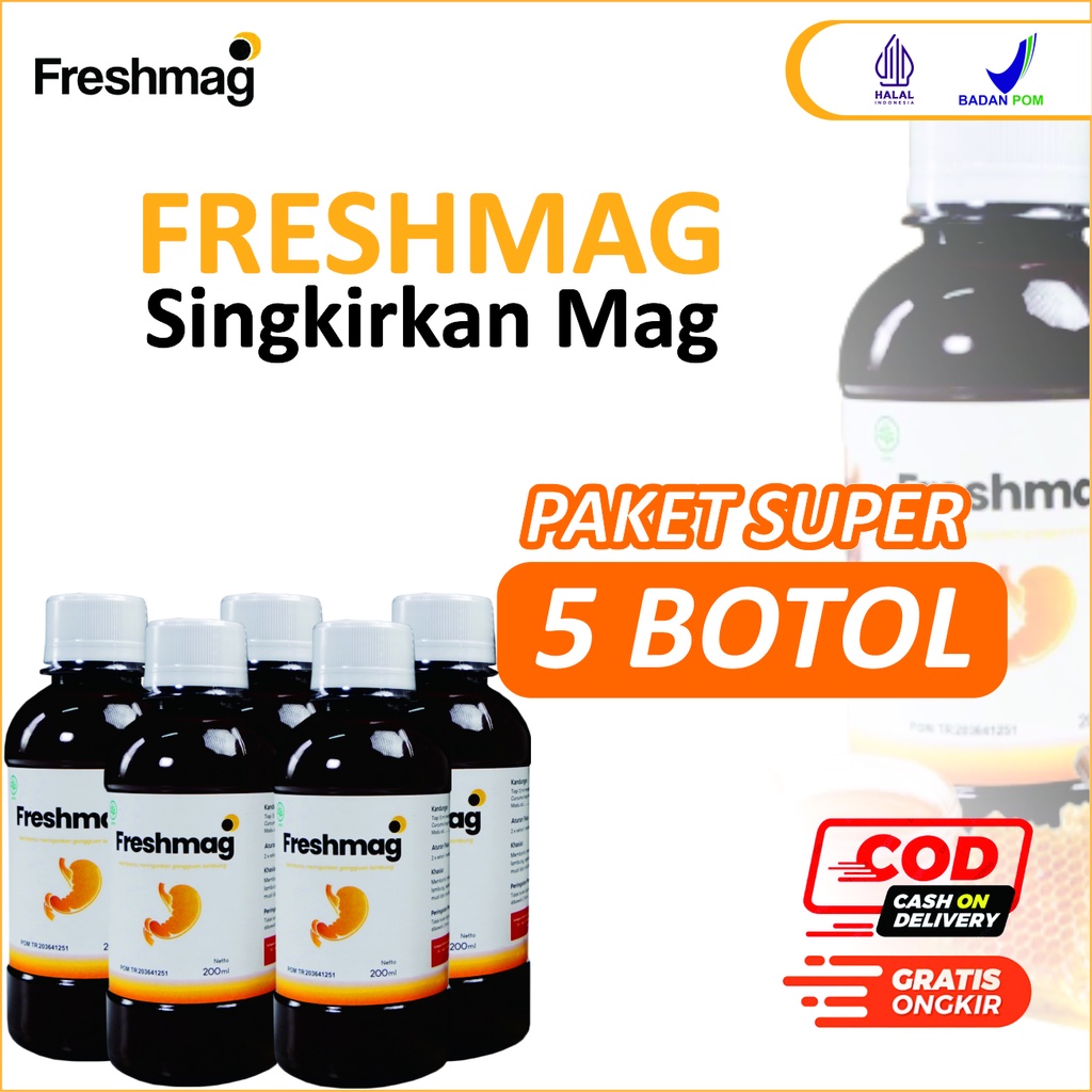 

Paket Super 5 Box FRESHMAG Madu Herbal Alami Obat Asam Lambung Mag Kronis