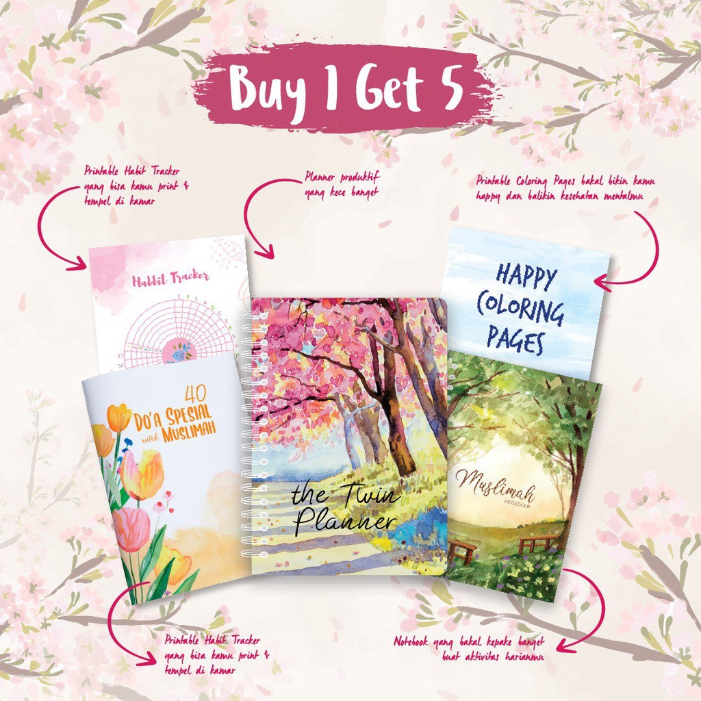 

[ Freebies : 7 Journaling Kit ] The Twin Planner 2.0 : Undated Muslimah Planner Aqwam