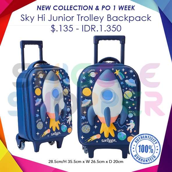 Smiggle ORI Sky Hi Junior Trolley Backpack
