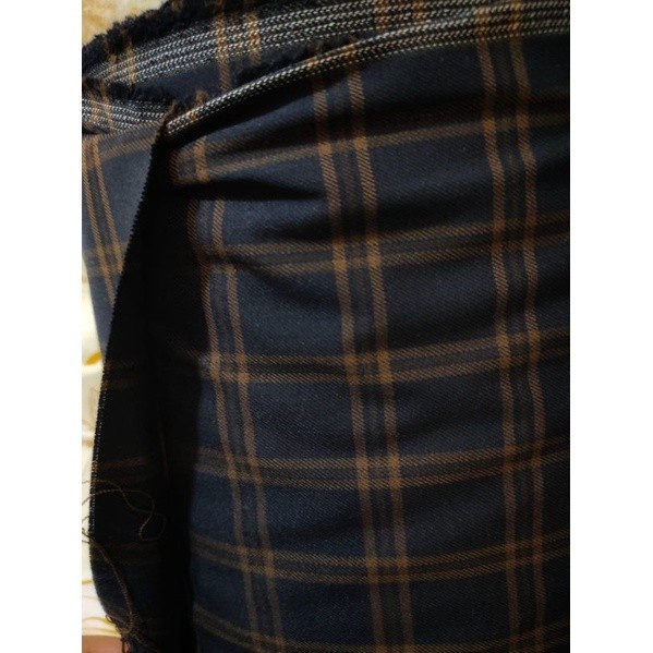 Kain Semi Wool Motif Kotak. Semi Wool Blazer Motif Kotak. Bahan Blazer