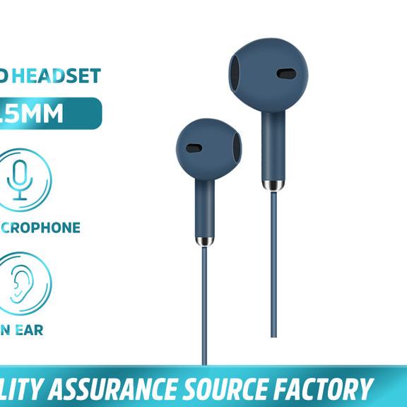 In-Ear Earphones KIVEE Wired Earphone Mic 3.5mm Android - Biru