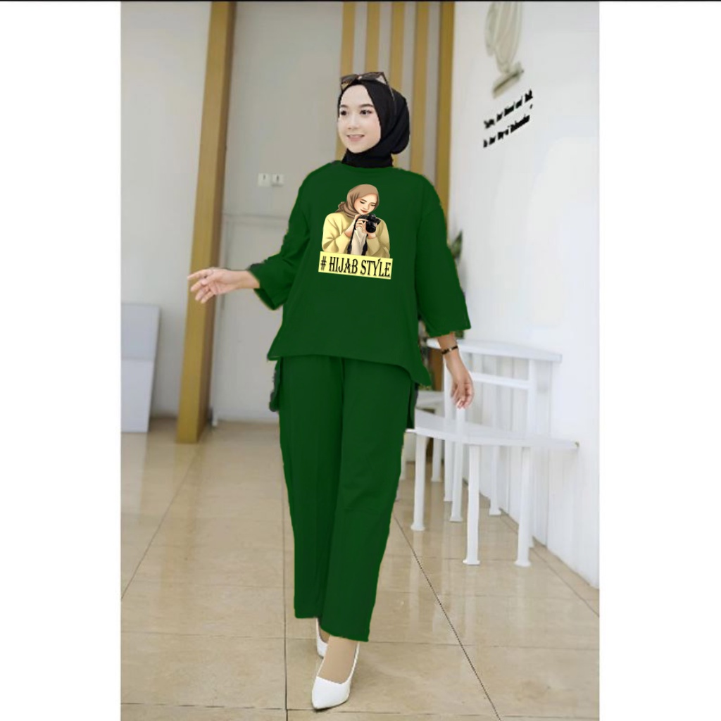 Setelan Tunik Muslim Hijab Style Kamera / Blouse Wanita