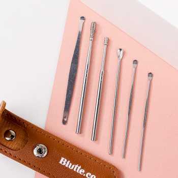 KR  Pembersih Telinga 6 Pcs Korek Kuping Stainless Steel Set Ear Wax