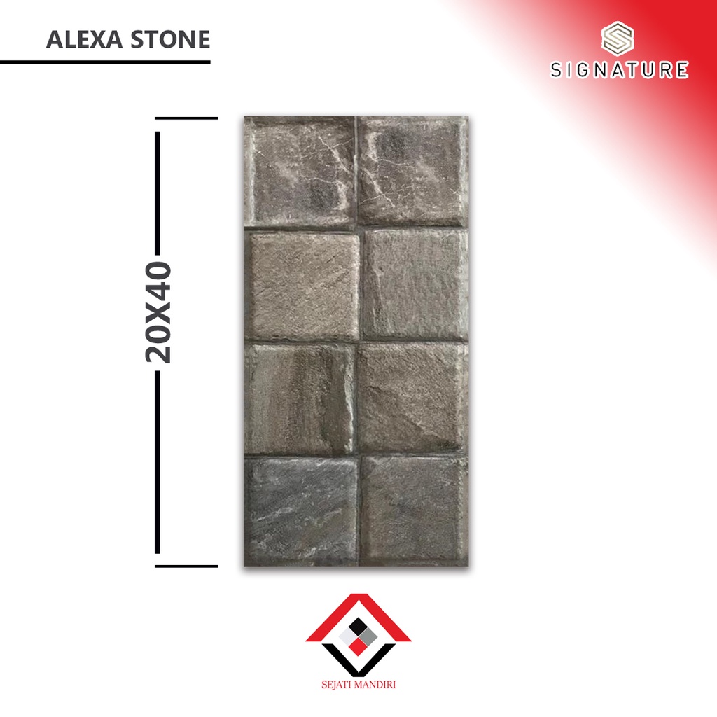 Keramik 20x40 - Motif Batu Alam - Signature Alexa Stone
