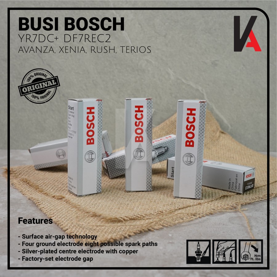 BUSI BOSCH MOBIL AVANZA XENIA RUSH TERIOS YR7DC+ DF7REC2 SPARK PLUG ORIGINAL