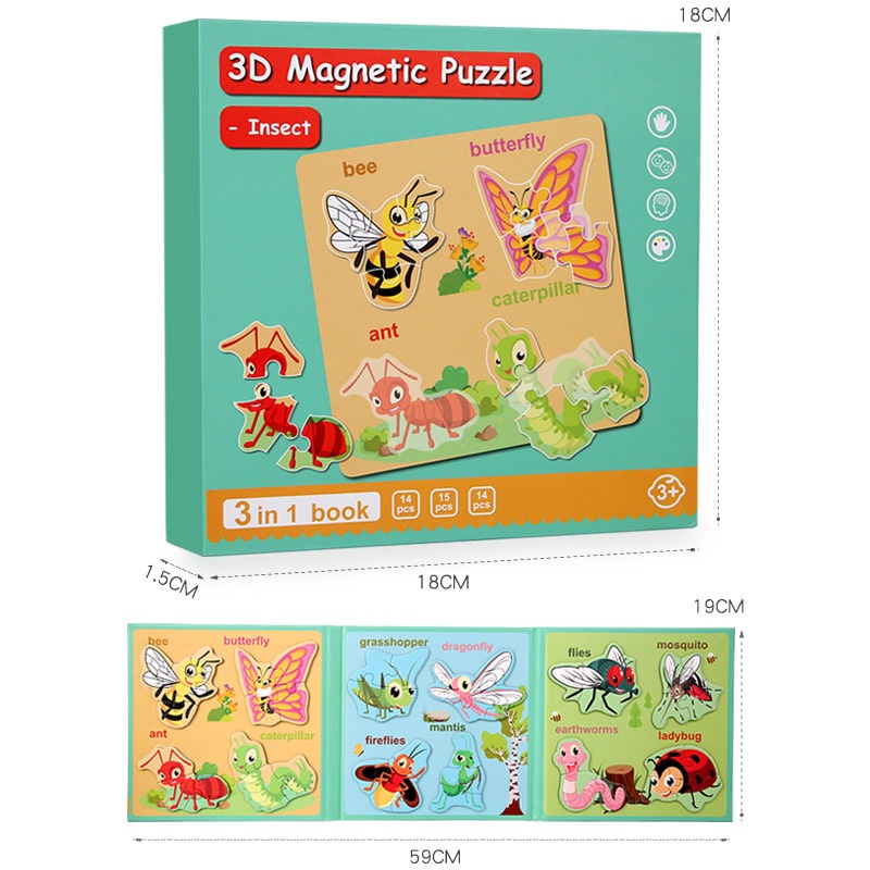 TweedyToys - Buku 3D Magnetic Puzzle / Mainan Anak 3D Puzzle Magnet / Puzzle Buku Mainan Edukasi Anak