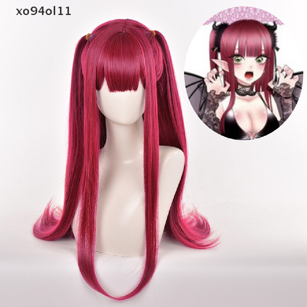 Rambut Palsu Cosplay Anime XO Marin Kitagawa My Dress-Up Darling Rizu Kyun Warna Merah Mawar