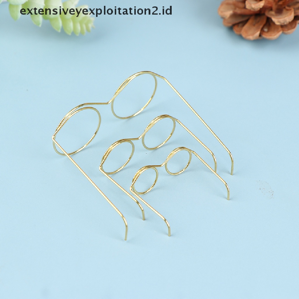 5 / 10Pcs Kacamata Frame Bulat Tanpa Lensa Gaya Retro Untuk Boneka 9 / 25 / 30cm