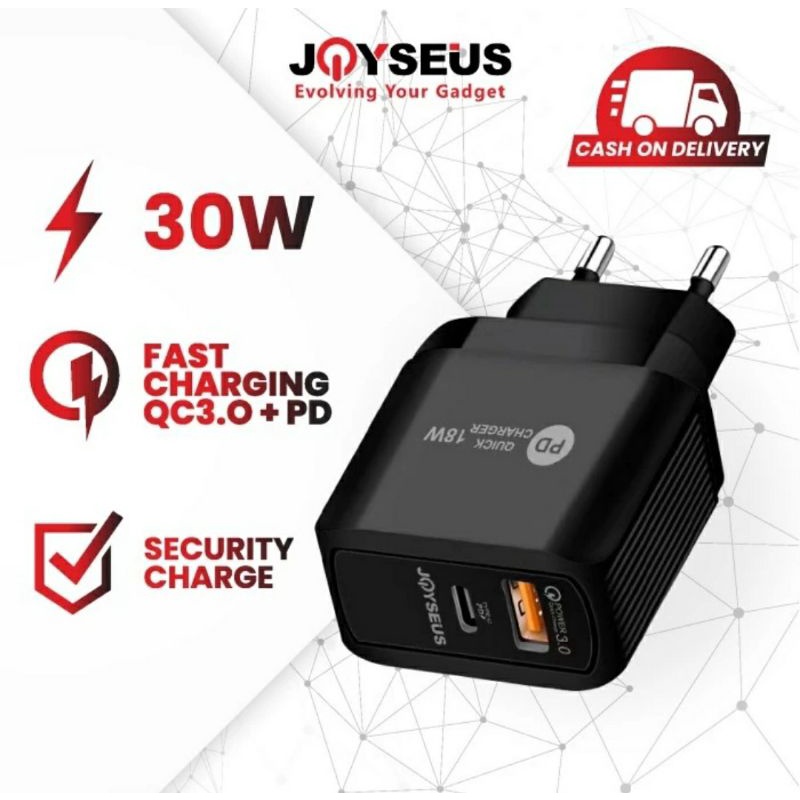JOYSEUS T1PD QC3.0 USB Kabel Charger Quick Charge 3.0 USB Fast Charger 18 W fast charging Black