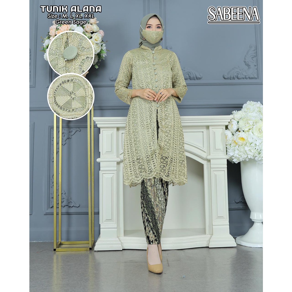 Setelan  /atasan Kebaya Modern Wanita Terbaru//SetelanTunik Brokat malika Kekinian
