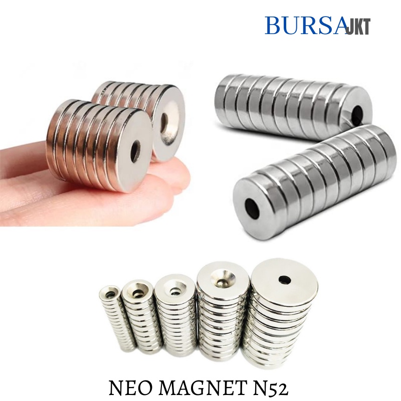 NEO MAGNET NEODYMIUM N52 SUPER KUAT COIN CINCIN LUBANG 25X5 hole 5MM