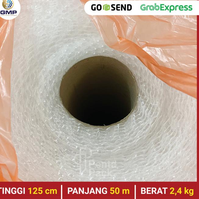 

Bubble Wrap GMP 125 cm X 50 m (Putih/Hitam) Berat 2,4 kg - Bening