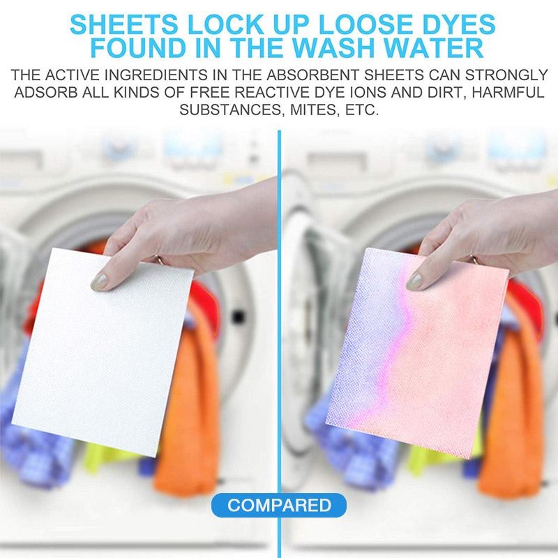 40PCS Kertas Penyerap Warna Anti Luntur Mesin Cuci Kertas Penyerap Warna Campur Anti Luntur Untuk Laundry