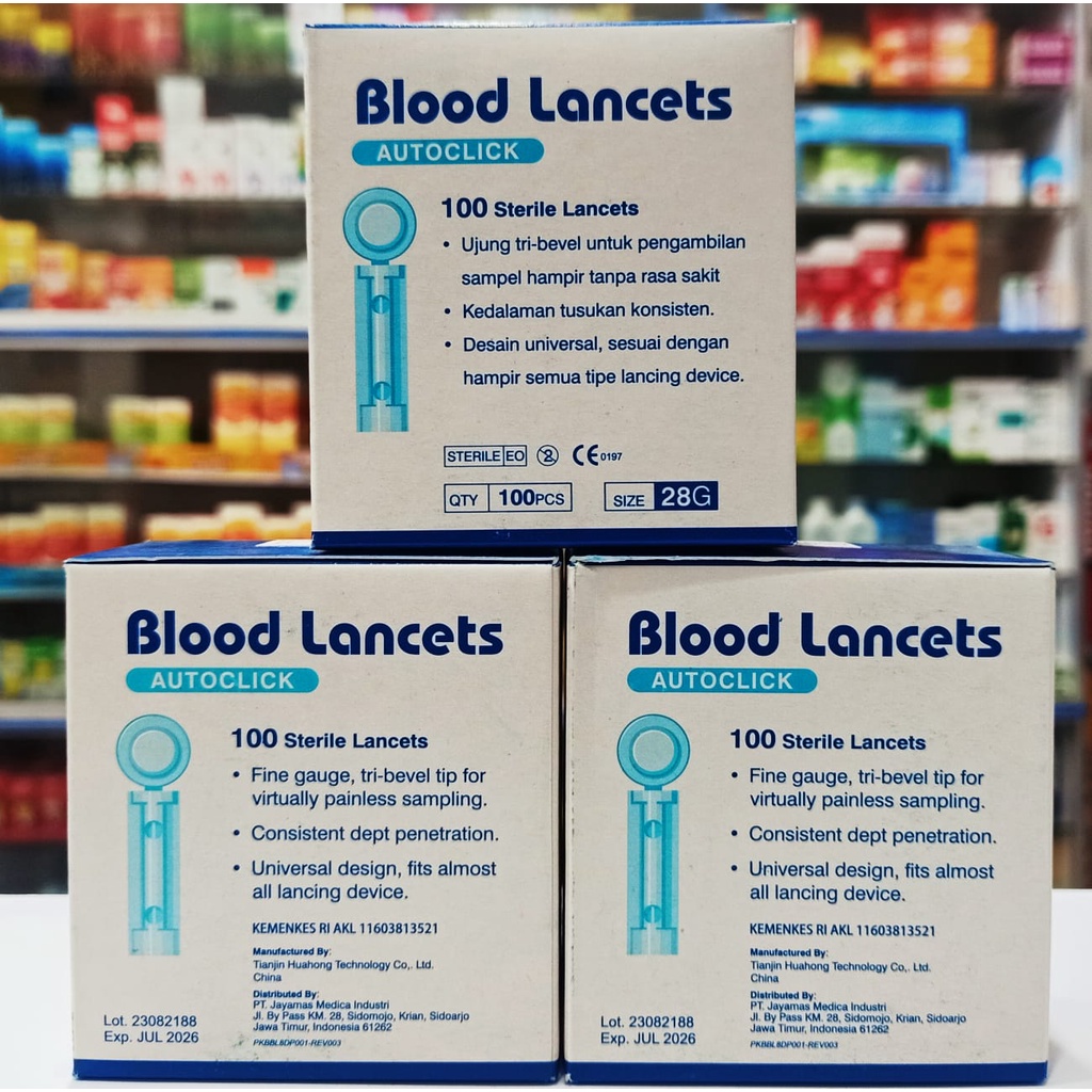 Blood Lancet 𝟏 𝐊𝐎𝐓𝐀𝐊 𝐈𝐒𝐈 𝟏𝟎𝟎𝐏𝐂𝐒 - Jarum untuk Pengambilan Darah