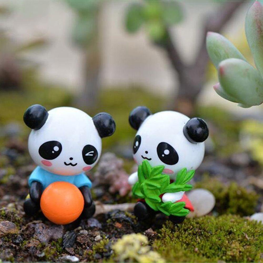 Mxbeauty Ornamen Lanskap Mikro Kartun Pot Pemandangan Taman DIY Aksesoris Dekorasi Rumah Patung Miniatur Buah Model Panda