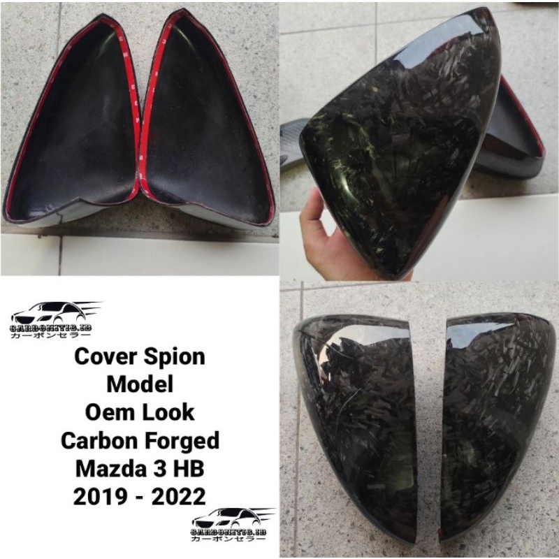 Cover Spion Model Oem Look Mazda 3 Hatchback 2019 - 2022 Carbon Forged