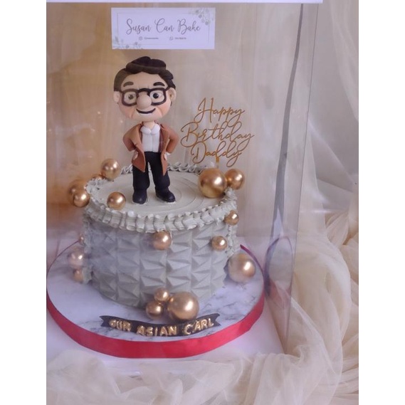 

Korean Square Mica Tall Box/Transparent Tall Box/Transparent Cake Box - 26x26x45cm