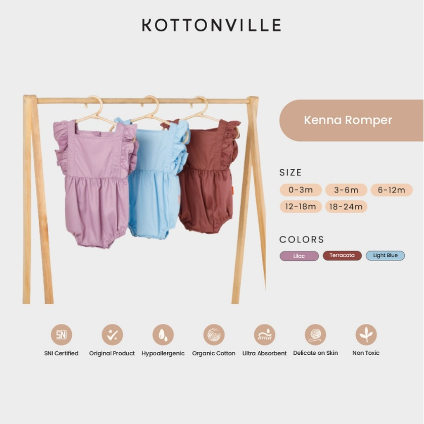 Kottonville Kenna Ruffle Romper 0-24M Jumper Ruffle Anak Perempuan Lucu Adem CBKS