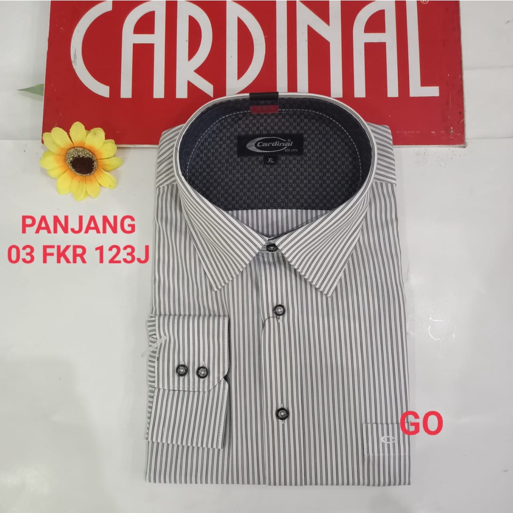 gof XL-2XL R CARDINAL KEMEJA FORMAL PANJANG Regular Pakaian Kemeja Kerja Pria Kantor Acara Resmi Pakaian Wisuda Kotak-Kotak Garis Original B3