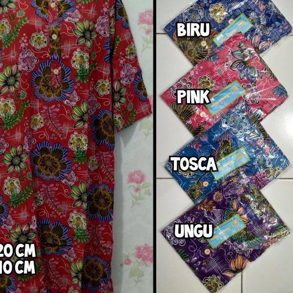 Daster Lengan 3/4 Batik Kencana Ungu Label Biru