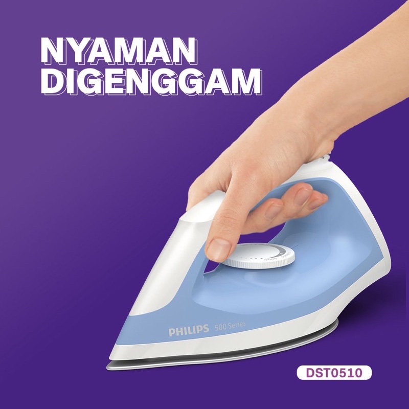 PHILIPS Dry Iron DST0510/70 - HIJAU - DST0510/20 - BIRU